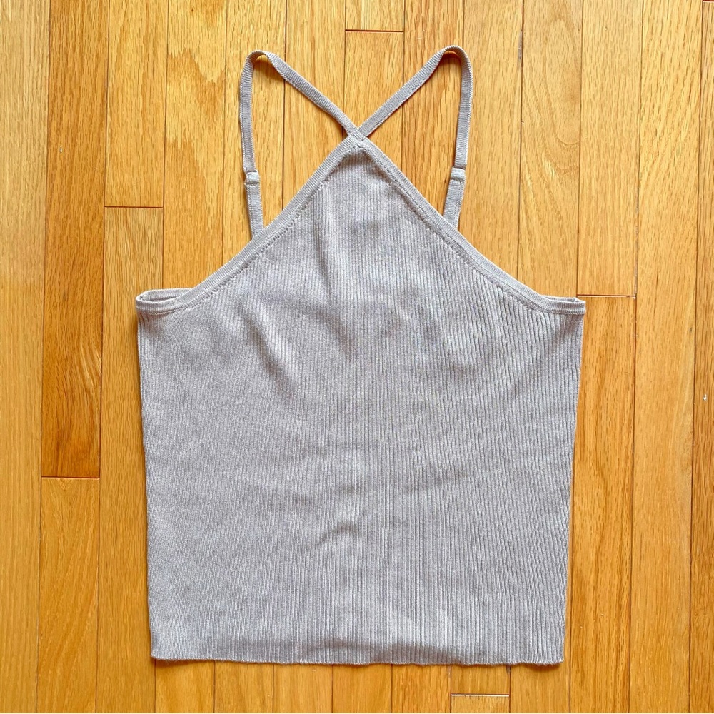 Dynamite Knit Halter Top - Beige